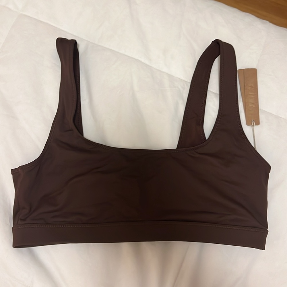 NWT Skims Recycled Swim Tank Bikini Top M Cocoa